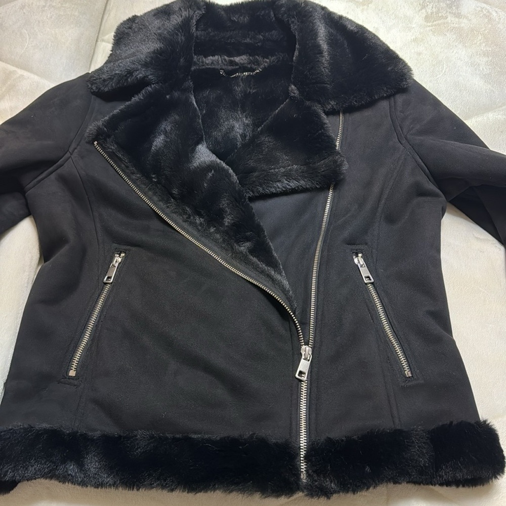 Bananas Republic faux suede bomber jacket